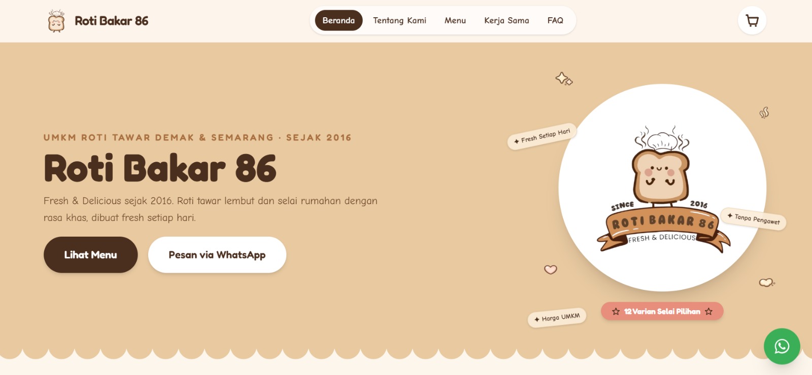 Pengembangan E-Catalogue Online UMKM Roti Bakar 86